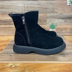 Religious Comfort Nottingham Waterproof Faux Fur Lined ankle boot black sz 9.5